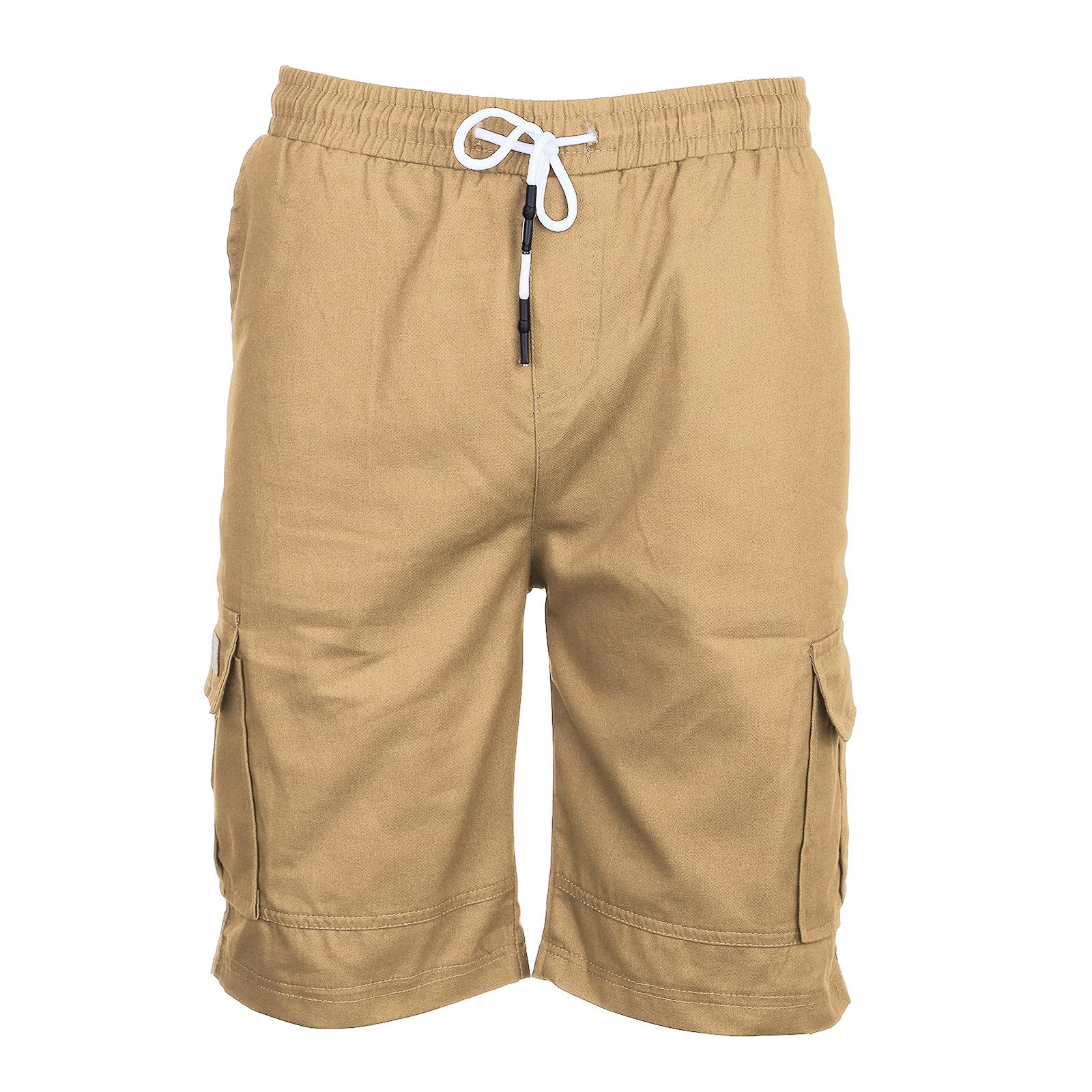 XIAOYUAN Men's Cargo Combat Shorts Work Multi Pockets Casual Cotton Half Pants Loose Fit Drawstring Short