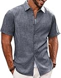 Mens Casual Shirts Short Sleeve Button Down Shirt Lightweight Summer Shirts