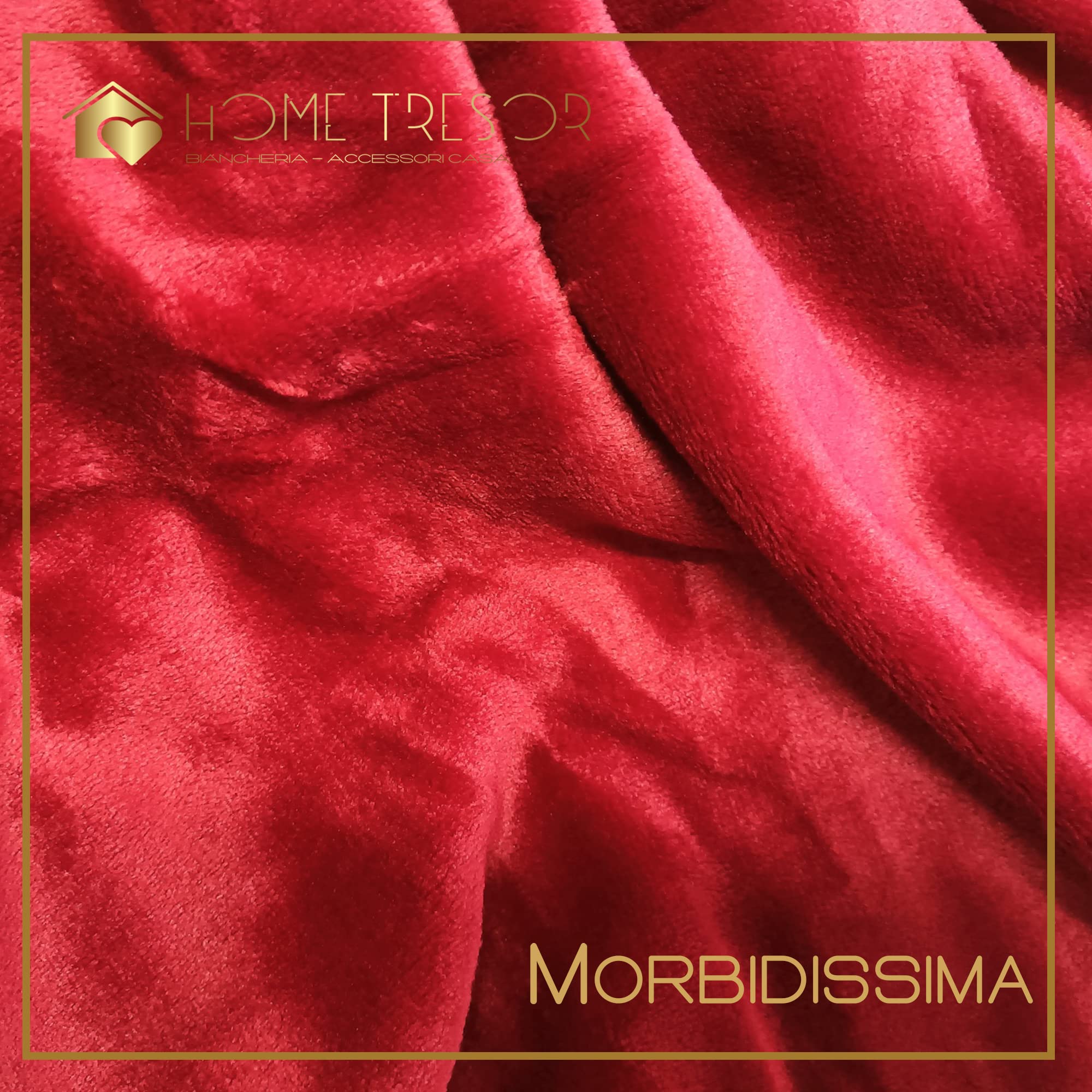 Home Tresor - Coperta Plaid Morbida | Coperta Vellutata in Pile per Divano, Letto in Microfibra Manopesca Tinta Unita (Beige, Plaid cm. 127x152