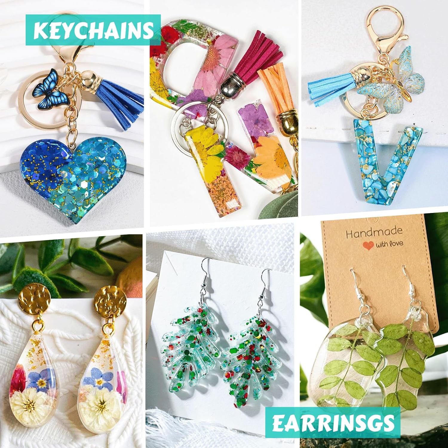 8OZ Epoxy Resin Jewelry Making Kit - No Yellowing, No Bubbles, Easy Mix 1:1, Crystal Clear Resin Kit with Silicone Mold & Resin Supplies for DIY Craft Jewelry - Image 6