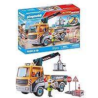 PLAYMOBIL | Action Heroes | Camion da Cantiere con Gru | Giocattolo da Costruzione