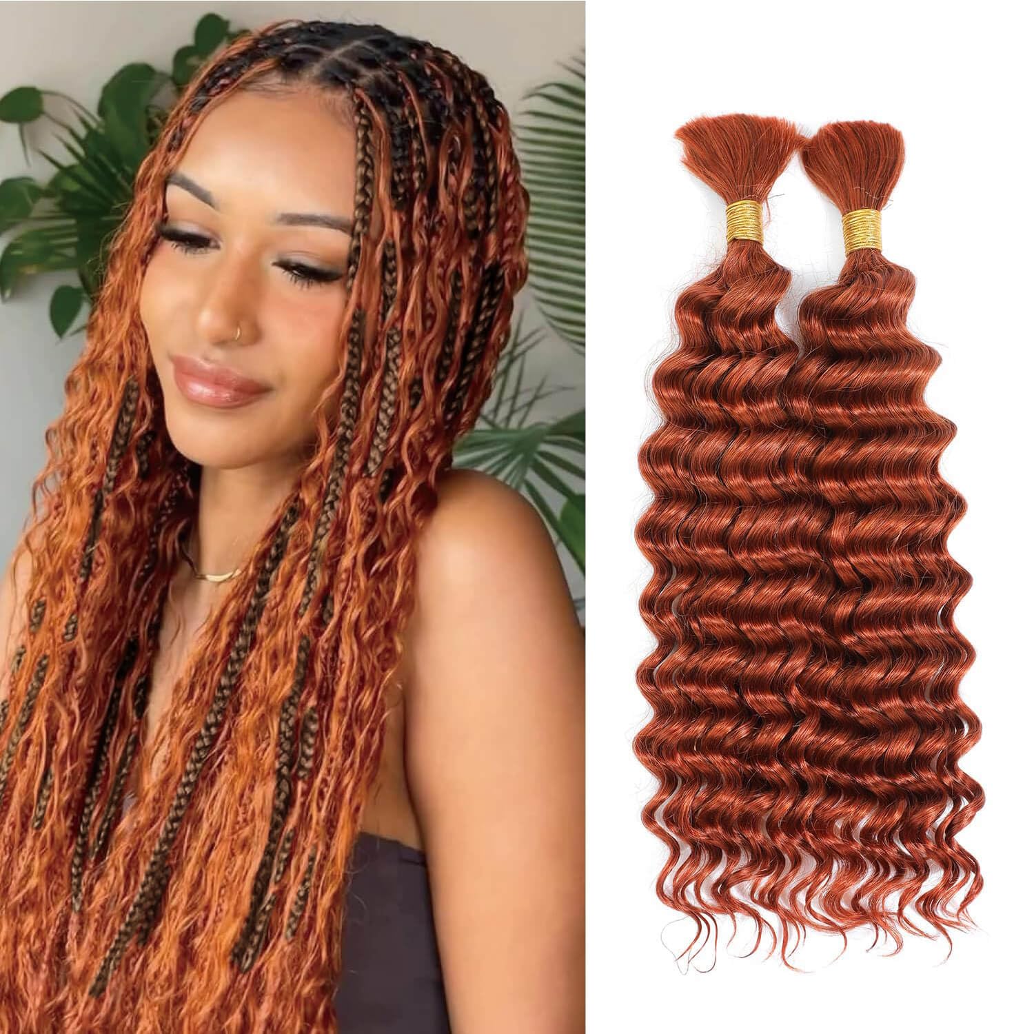 Flyroseing Ginger Orange Goddess Braids Extensions Hair