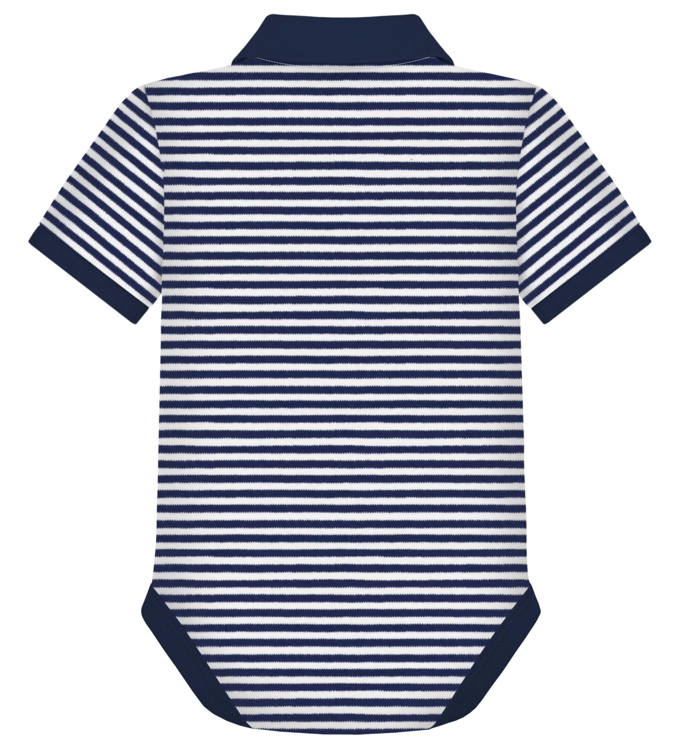 Auburn University Tigers Newborn Striped Polo Bodysuit,Navy, 0-3 Months