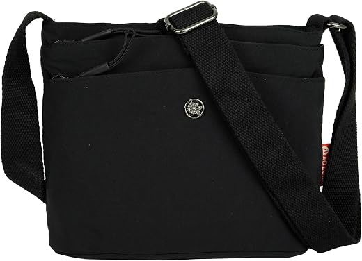 Storite Stylish Multi Pocket Nylon Lightweight Sling Crossbody Bag for women, Travel Messenger Side Shoulder Bag (22X19X9cm)
