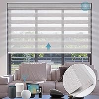 Vista 10 de SmartWings Persianas motorizadas de cebra, compatibles con HomeKit, Alexa, SmartThings, Google, persianas transparentes con control remoto, 50%