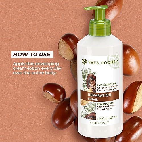 Miniatura 4 de Yves Rocher Loción reparadora para piel extra seca | Loción de manos y cuerpo para reparar y nutrir | 13.1 onzas líquidas