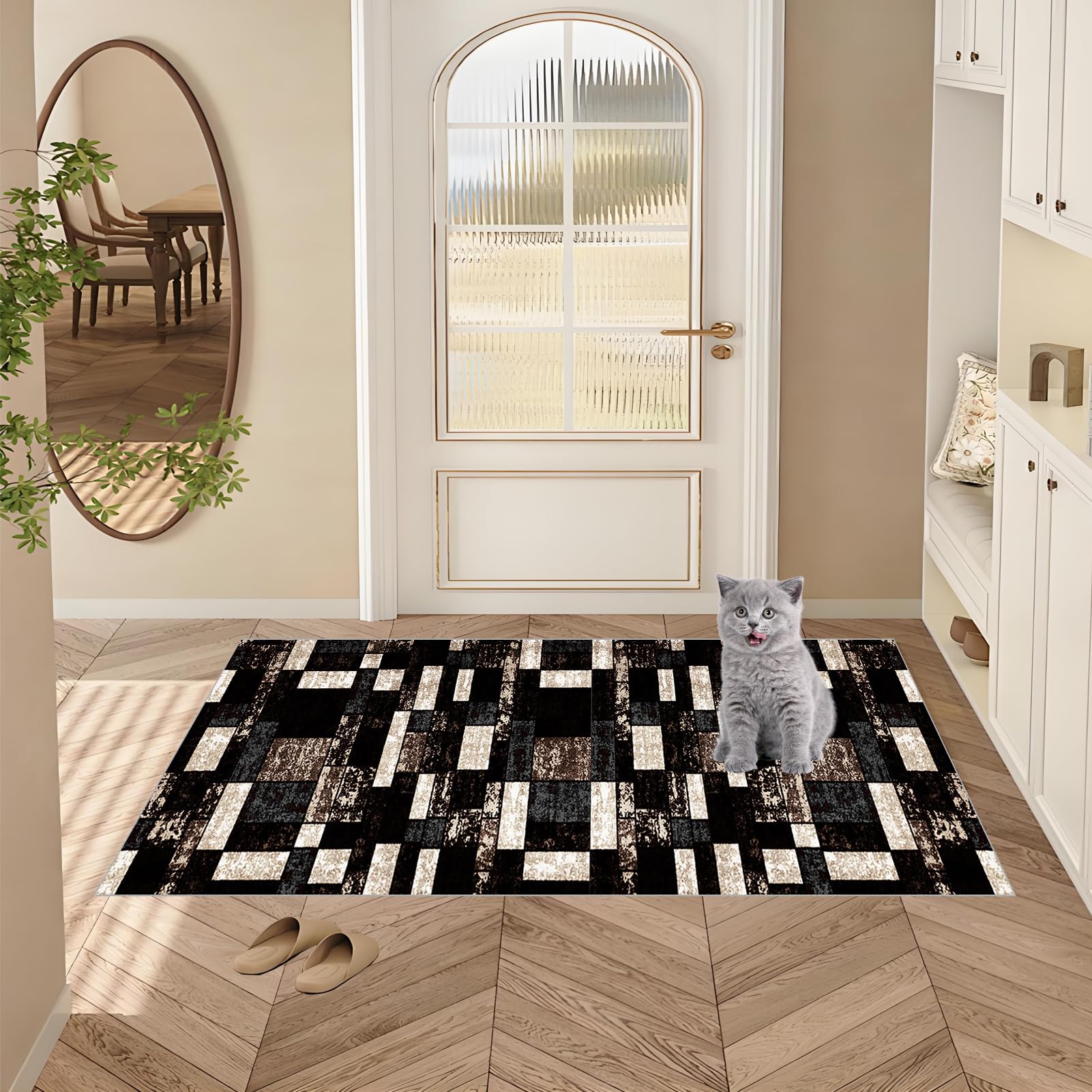 Tappeto Passatoia Corridoio 90 x 240 cm Lungo Antiscivolo Tappeto da Cucina Tappeto Corridoio Ingresso Lavabile in Lavatrice Tappeti Passatoia Corridoio per Porta Lavanderia Camera da Letto