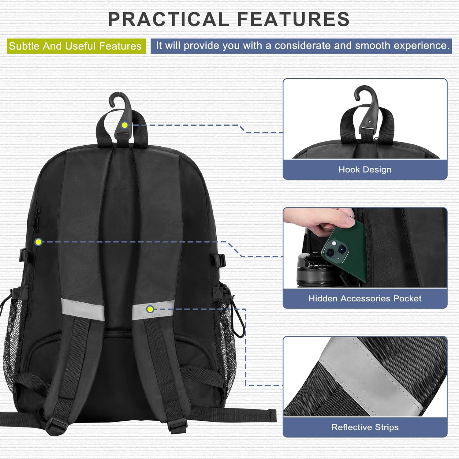 Tennis Bag Tennis Backpack for Men Women, Large Capacity Holds 2 Rackets with Ventilated Shoe Compartment and Insulated Pocket - Image 6