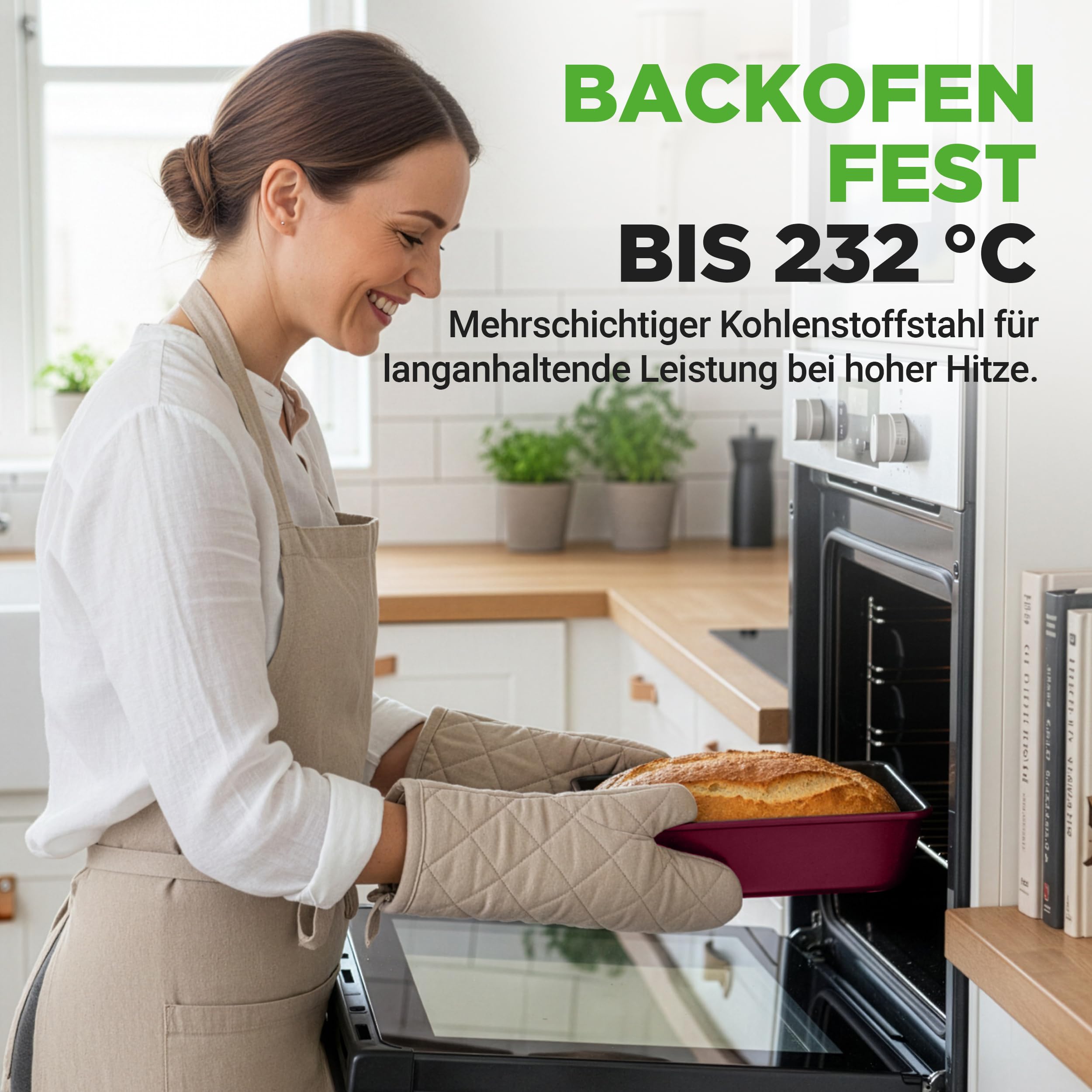 NutriChef Backformen Set 8-teilig – Auflaufform, Brotbackform, Backblech, Muffin Backform, Violet, Kuchenform rund & eckig, stapelbar & antihaft, spülmaschinenfest, ofenfest bis 230°C