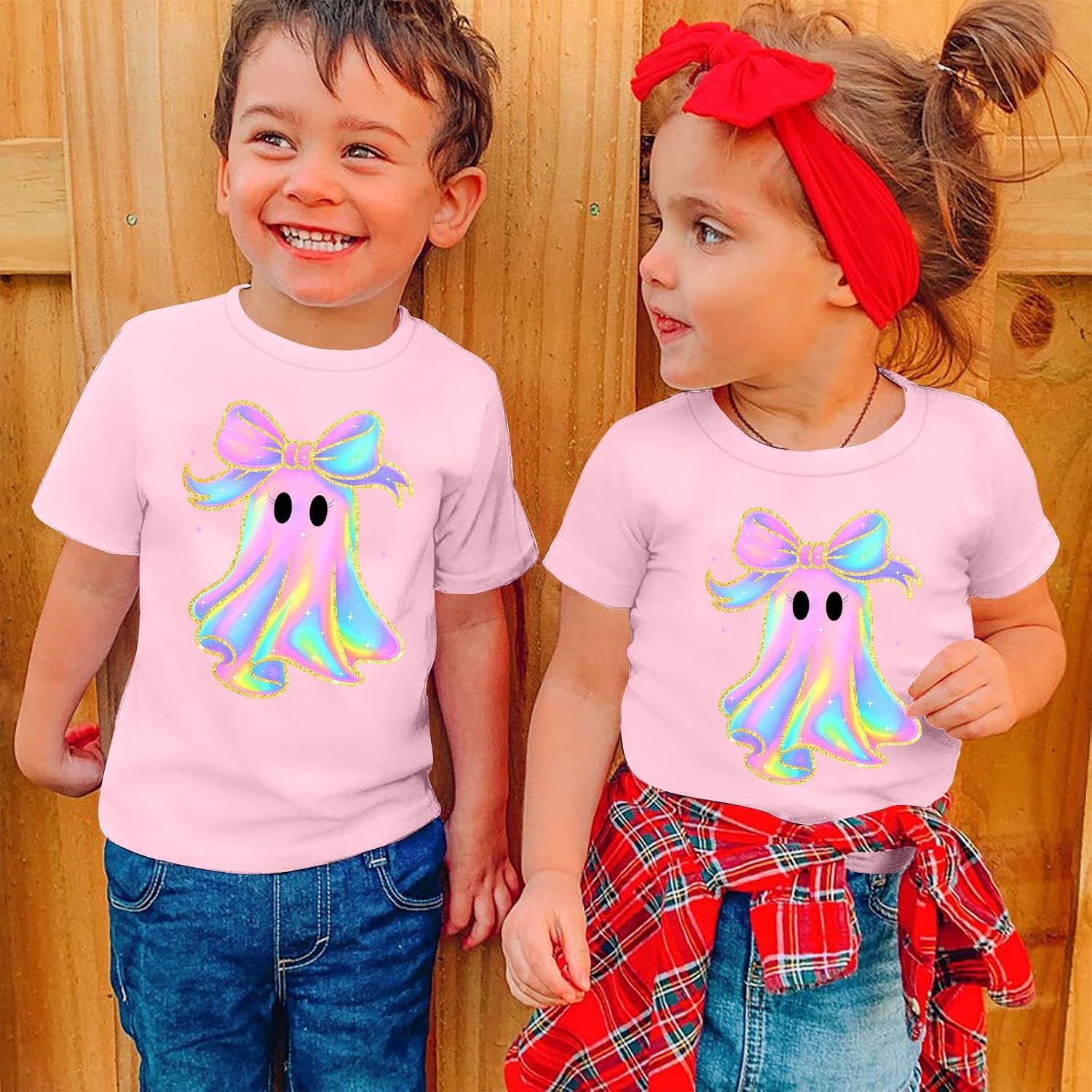 Halloween Shirt Toddler Let's Go Ghouls T-Shirt Boys Girls Ghost Graphic Tee Kids Spooky Seaon Tops