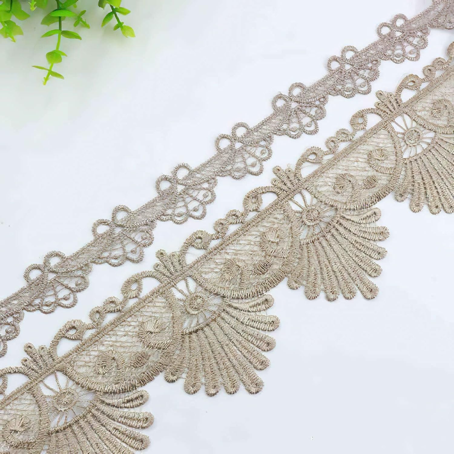 Curtain lace Water Soluble Edge Leaf Edge Sofa Accessories Accessories Decorative Edge Wide Edge Pillow Edge Embroidered lace 13 Meters (Color : Grey Matching)
