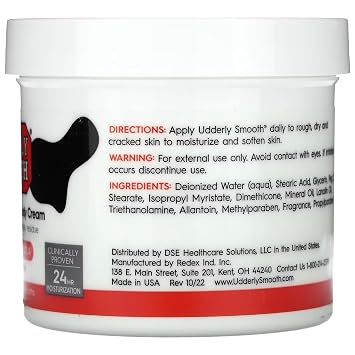 Udderly Smooth Udder Cream, Skin Moisturizer, 10 Ounce Jar