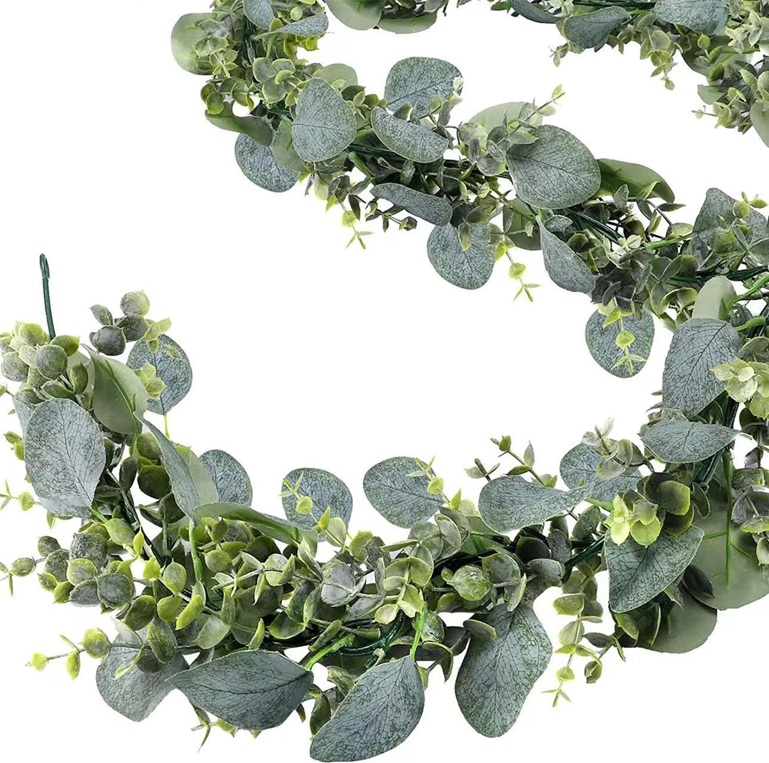 Dxcaicc Girlanden Für Die Dekoration, Eukalyptus-Girlande Für Den Tisch, Kunststoff Künstliche Eukalyptuspflanzen Dekor Für Innenwände, Hochzeiten,6 Pack