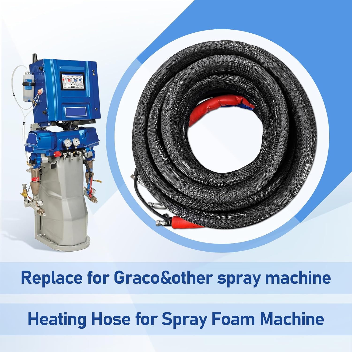 15M Polyurethane PU Foam Hose Heating Hose Heater Pipe for Spray Foam Machine