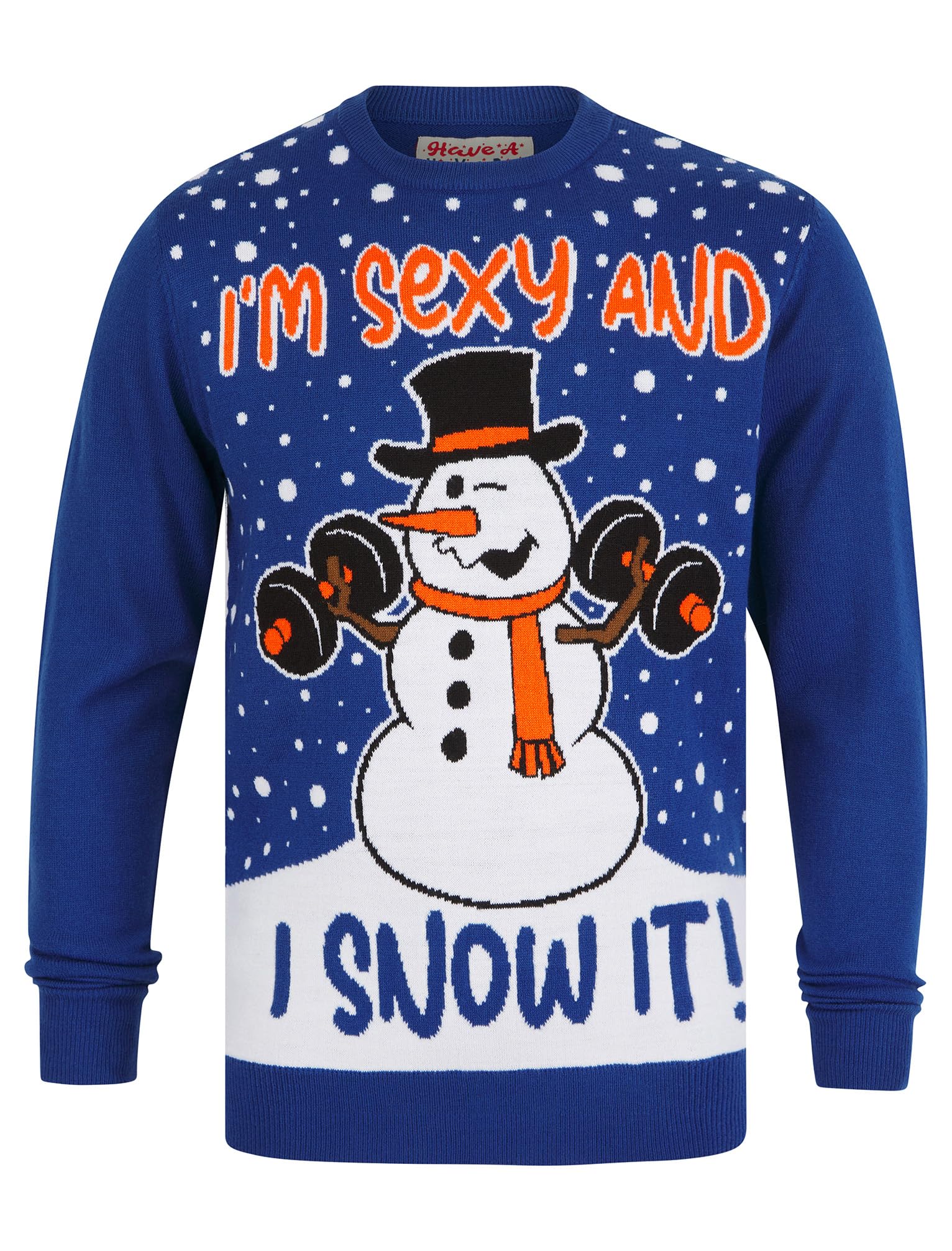 Tokyo Laundry Men's Snow It - Blue Snow It Motif Novelty Christmas Jumper - Limoges Blue - Xl