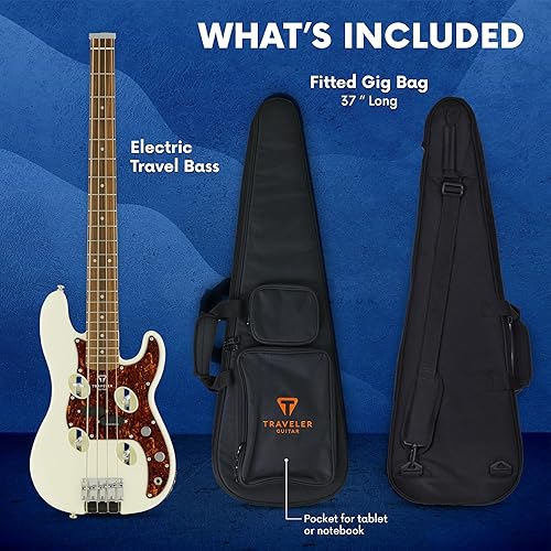 Miniatura 5 de Traveler Guitarras 4 Cuerdas Bajo, Derecho, Blanco Perla (TB4P PW PF)