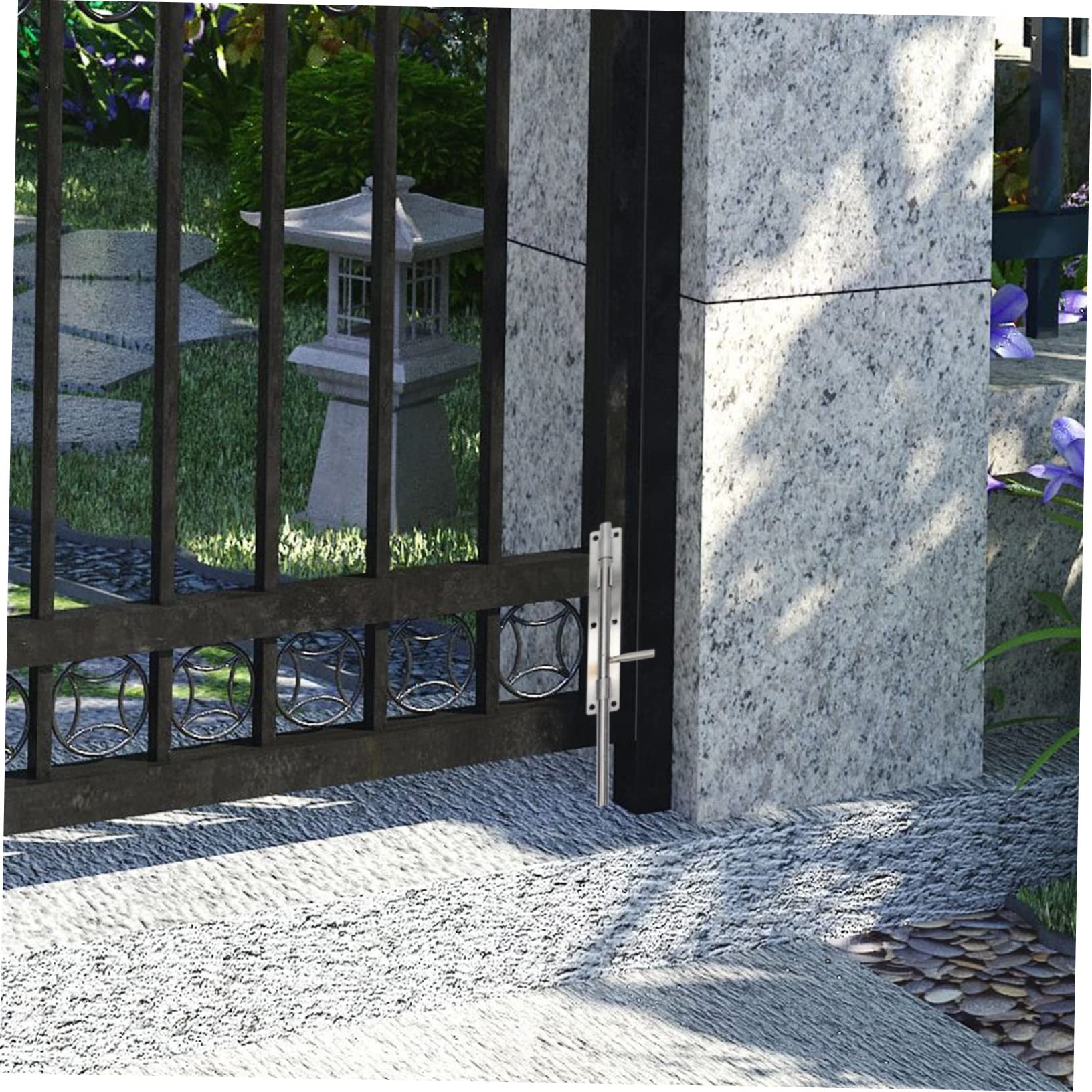 Gadpiparty Loquets de sol solides serrure porte exterieure serrure de portail extérieur recharge de gaz verrou de portail boulons verrou porte loquet de porte loquet d'extension extérieur