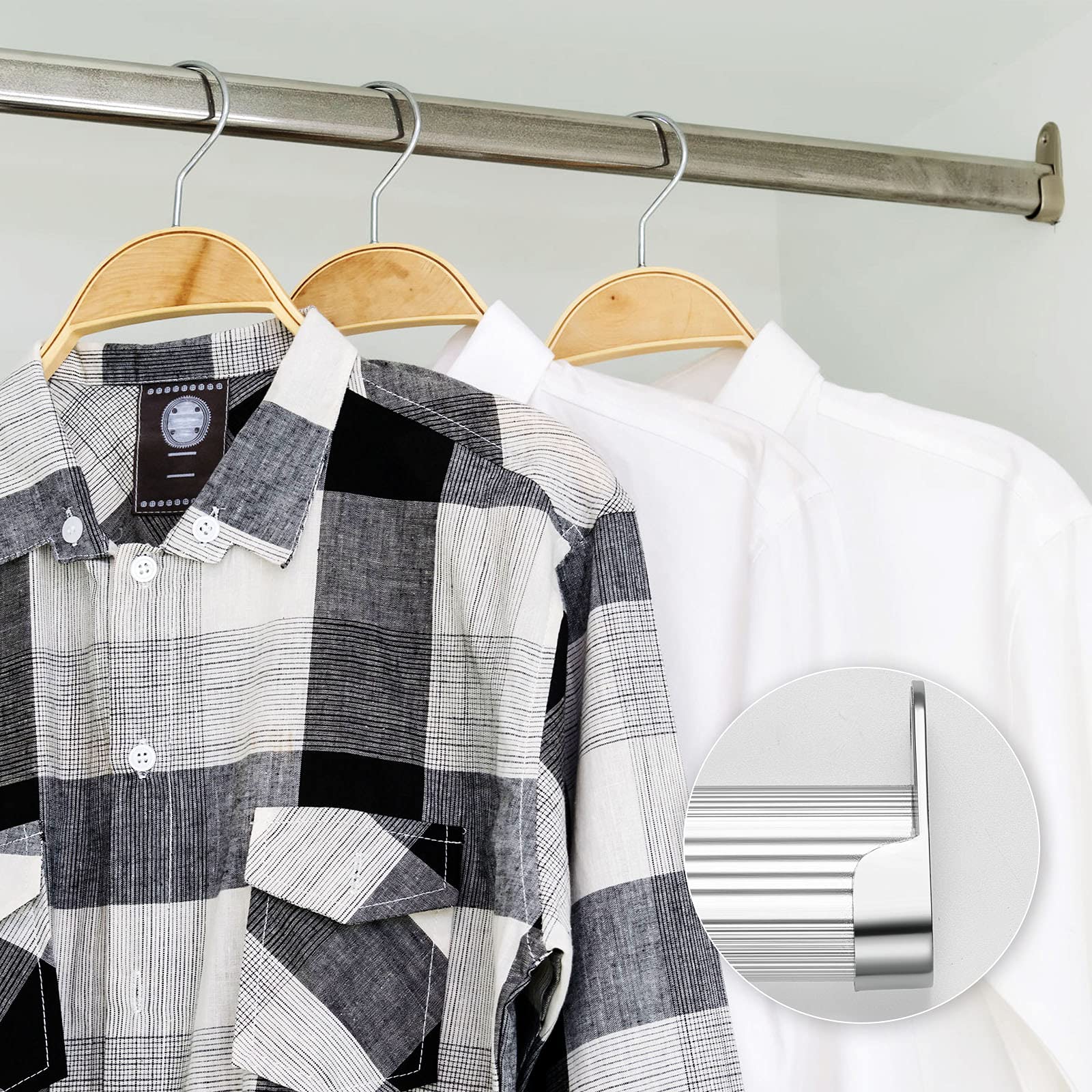 Staffe Per Asta Armadio Senza Viti - 2 Pezzi In Lega Di Zinco Per Appendiabiti - Foto 4