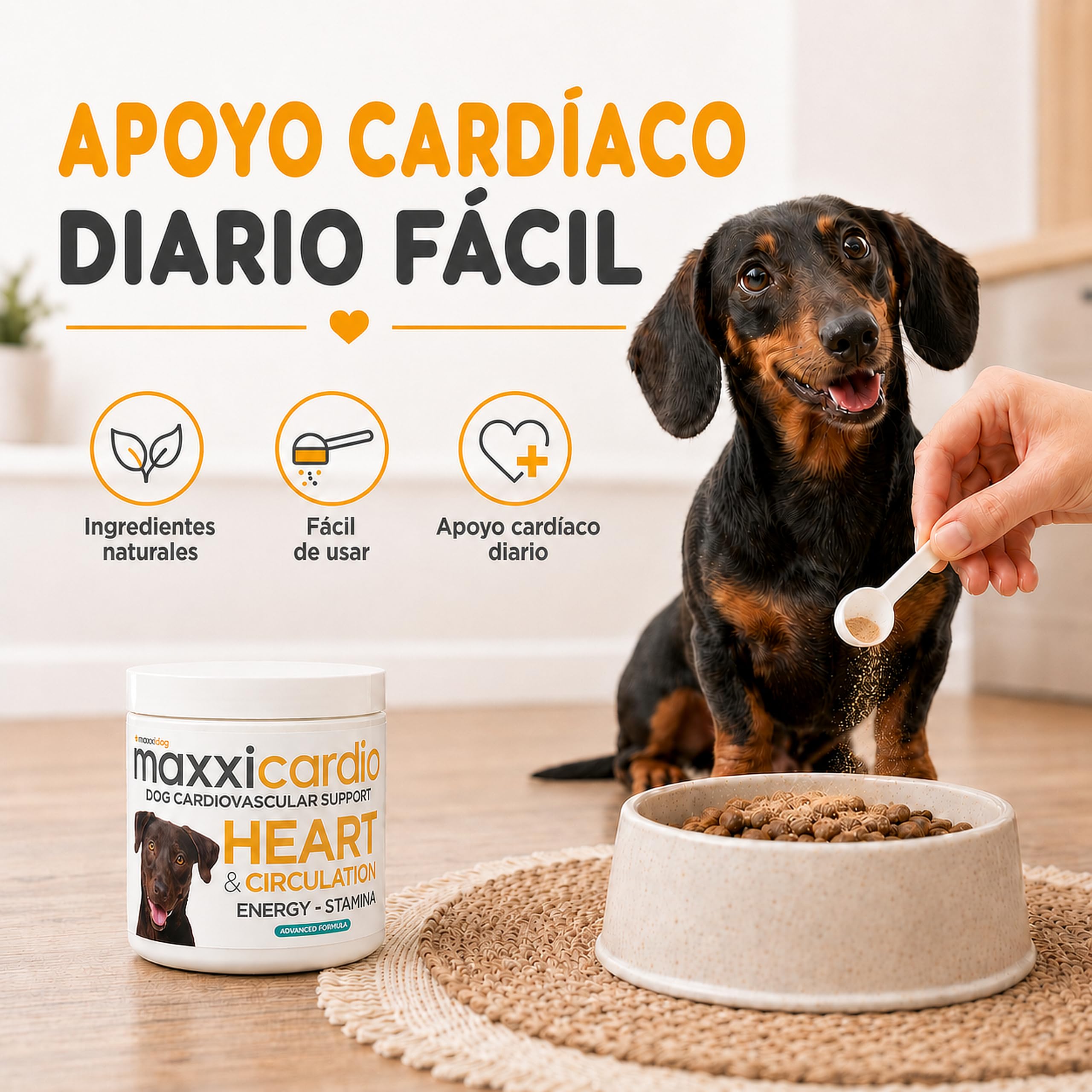 maxxipaws maxxicardio Soporte para el Corazón y el Sistema Cardiovascular - Suplemento en Polvo para Perros, 90 g