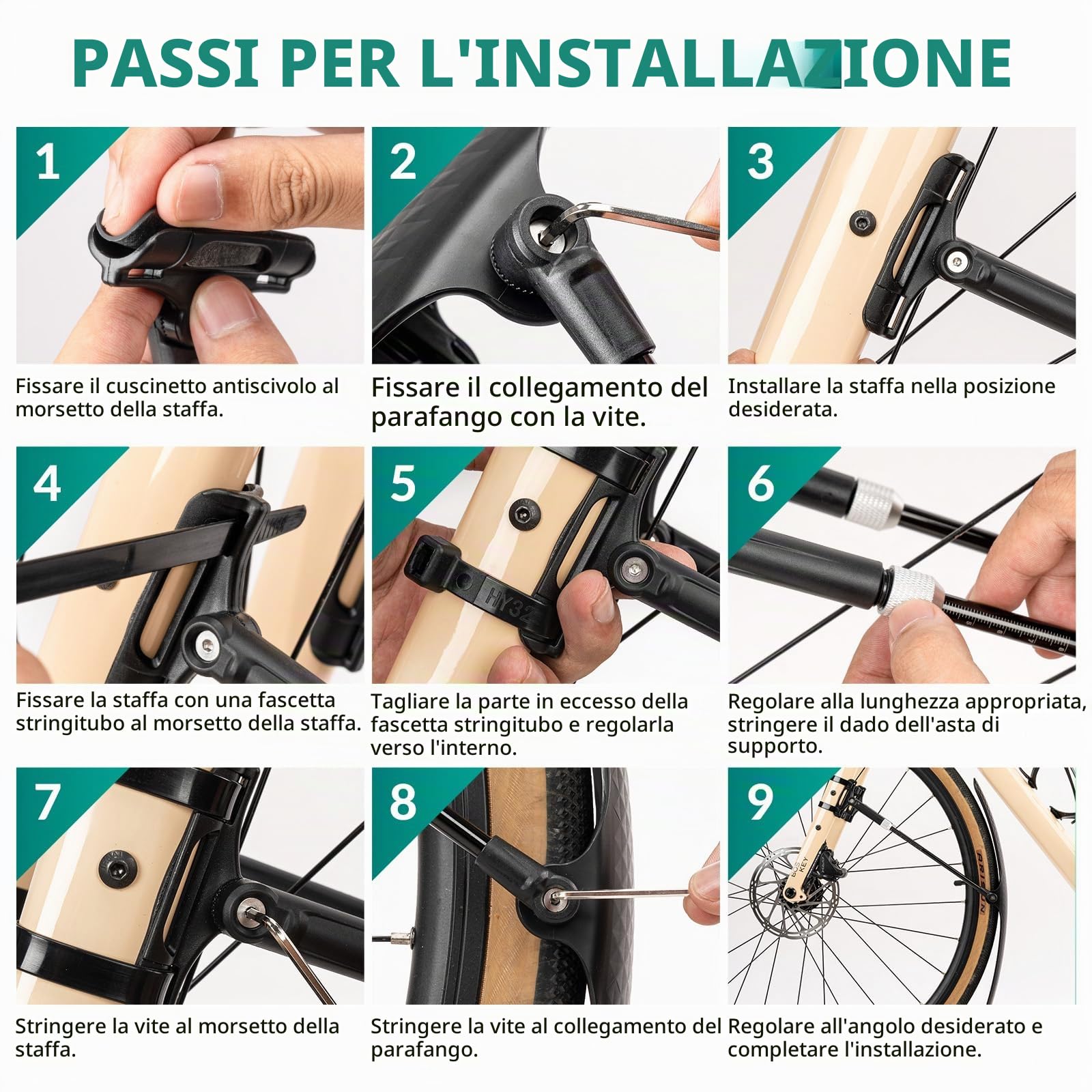 ROCKBROS Parafanghi per Bici da Corsa, Parafango Posteiore e Anteriore, 1 Pezzo/Set 2 Pezzi, Installazione Facile Sgancio Rapido, per Bicicletta 27,5", Universale, Accessori Bici