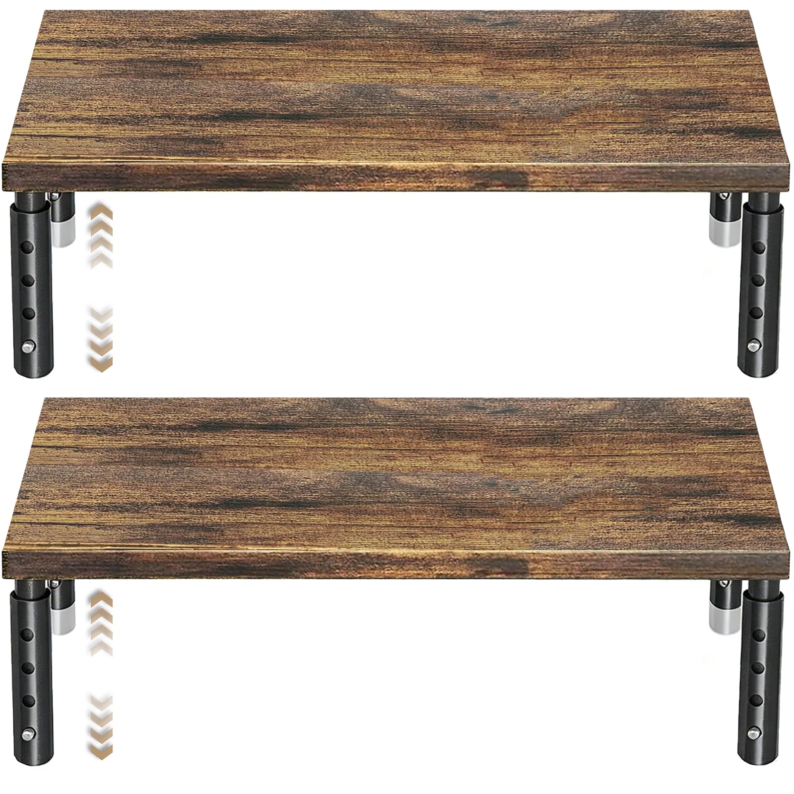 ECOLOVI Adjustable Wood Computer Monitor Stand Riser