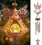 Angel Chimes de vent solaire pour l'extérieur: métal extérieur Memorial Decor - Cadeaux d'anniversaire pour les femmes maman grand-mère