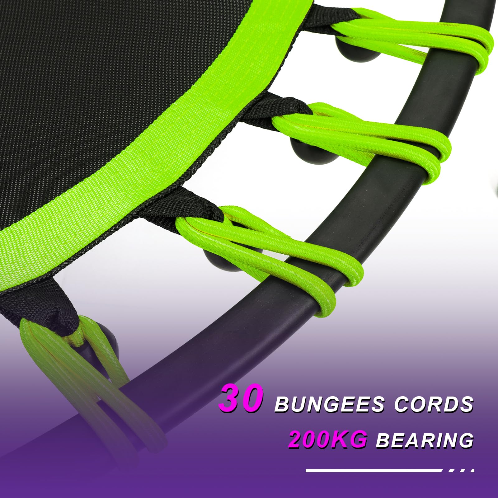 DARCHEN Rebounder Mini trampoline de 150 kg pour adulte, petit trampoline d'intérieur pour l'exercice, l'entraînement, le fitness, trampoline élastique au design amélioré pour un rebond plus sûr et