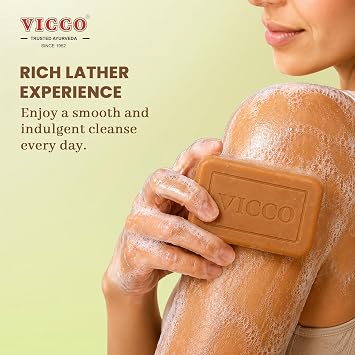 Vicco Turmeric & Milk Protein Bathing Bar with Herbal Ingredients, Creamy Cleansing Bathing Bar, Gentle Daily Care, Ayurveda-Inspired Skincare, 3.52 oz (2 Pack)