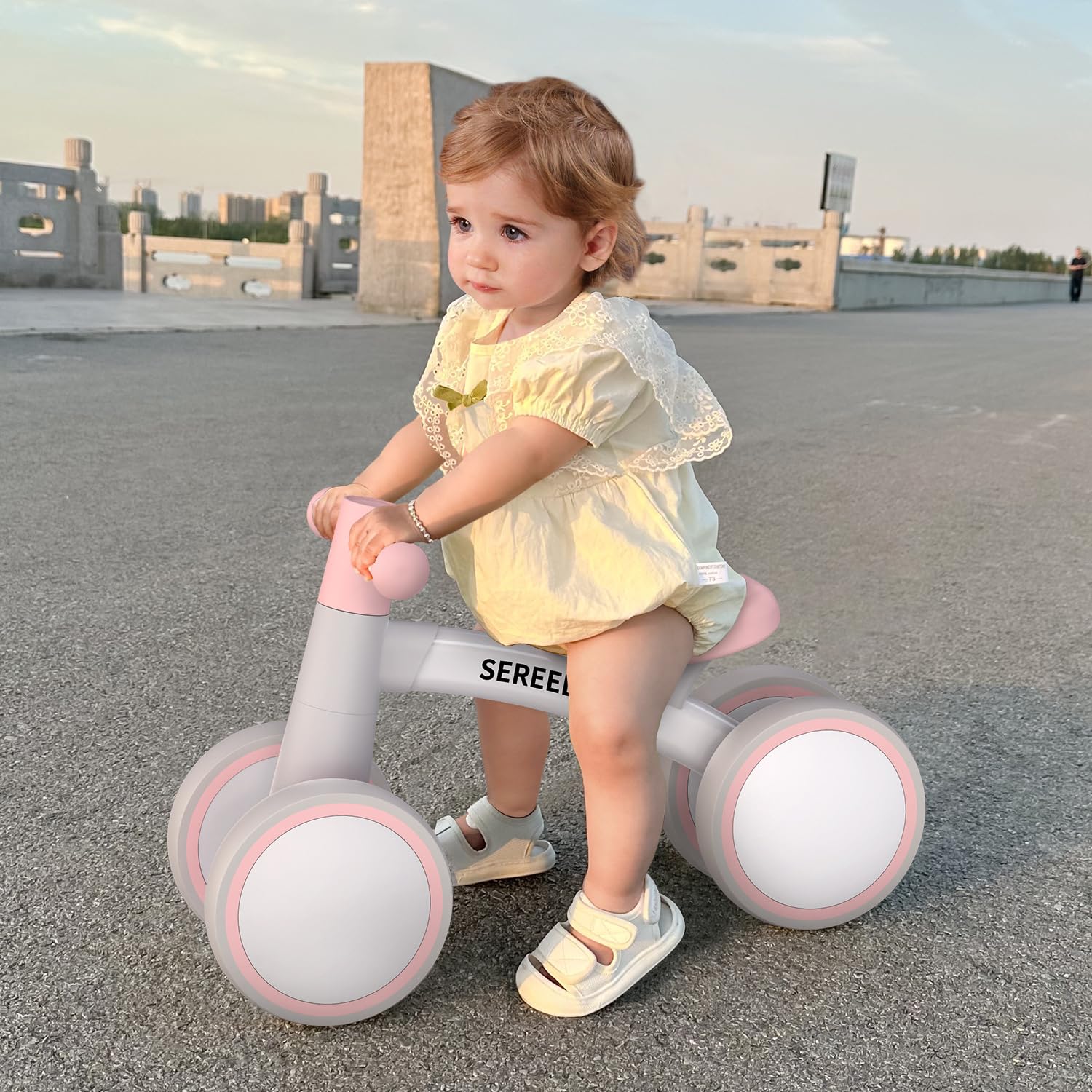 SEREED Draisienne Bébé 12-24 Mois, Premier Vélo à 4 Roues pour Garçons et Filles, Cadeau Anniversaire Noel