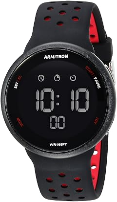 Armitron Sport Unisex Digital Chronograph Silicone Strap Watch 40 8423