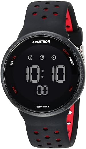Armitron Sport Unisex Digital Chronograph Silicone Strap Watch 40 8423