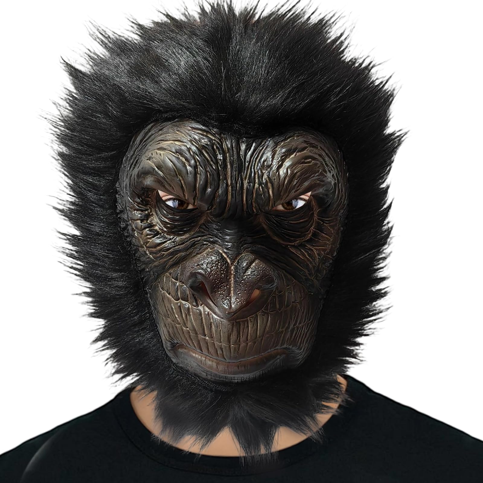 Aofonchy Gorilla Mask Realistic Latex Monkey Mask Hairy Gorilla Animal Masks Breathable Gorilla Costume for Halloween Cosplay Costume Carnival Parties