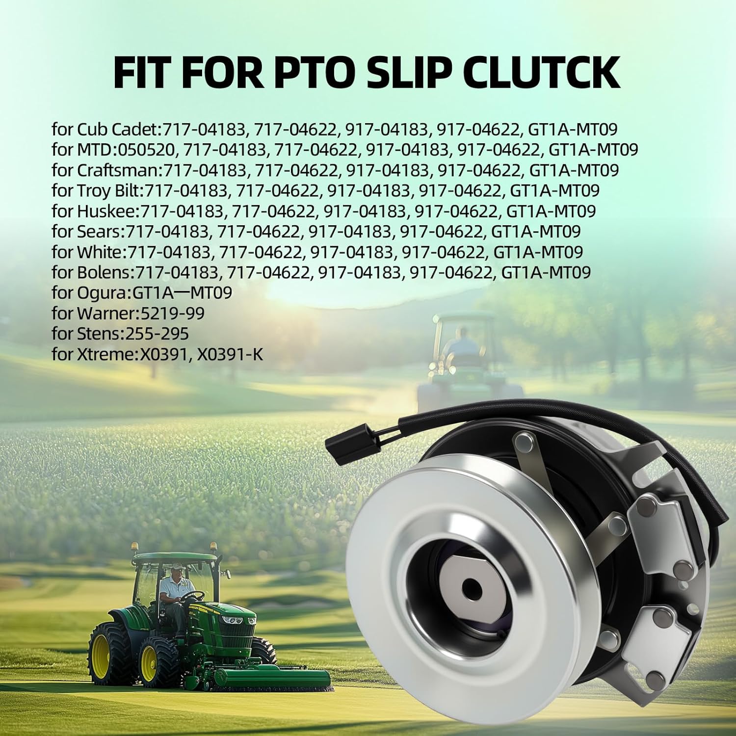 Electric PTO Clutch Compatible with Troy-Bilt 2009 Mustang XP Cub Cadet RZT Series White ZT-42 ZT-50 ZT-5000 Replacement Part Number 717-04183 717-04622 917-04183 917-0462 5219-99