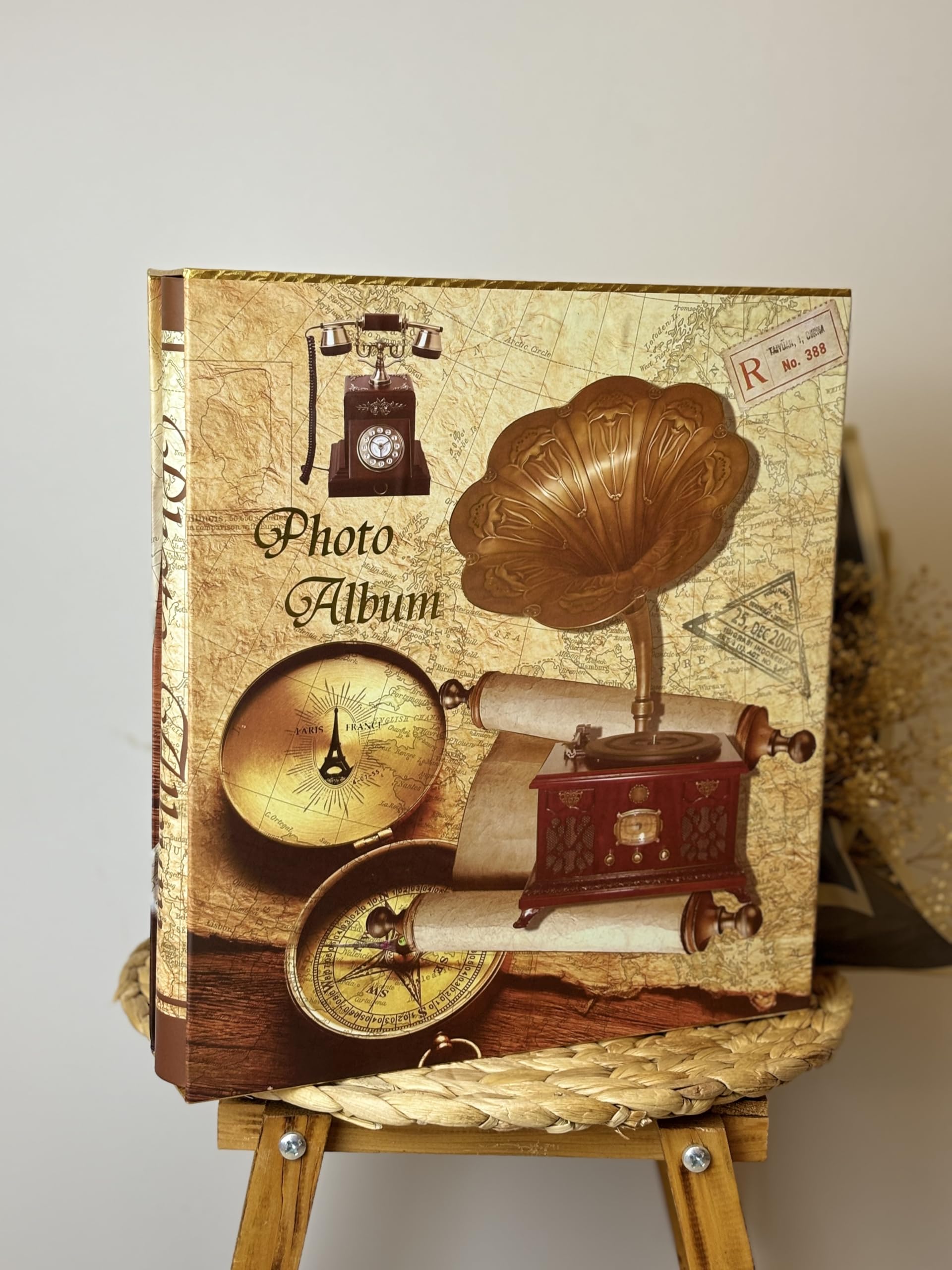 Rabsev Rs21 Fotoğraf Albümü 10x15cm 600 Lük Gramafon Desenli Kutulu Yatay Dikey Modeli