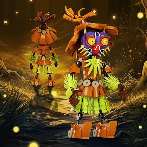 Miniatura 6 de Taojiyuan BOTW Skull Kid con bloques de construcción de máscara de Majora, BOTW Link figura de acción con máscara de Majora, colección movible,