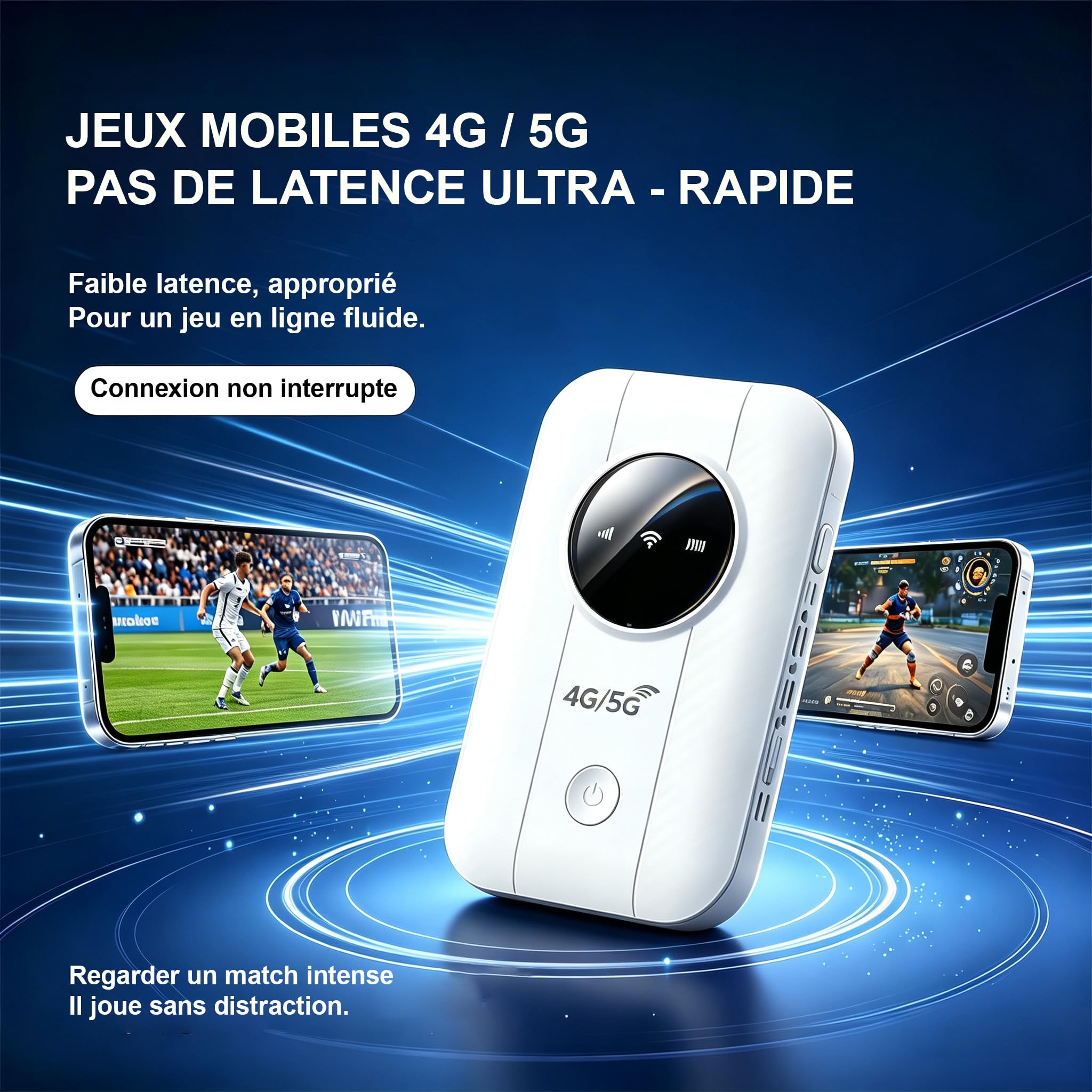Routeur 5G/4G Portable WiFi 6 avec Slot SIM –Modem Carte SIM,Mobile Haut Débit 5G/4G+, Jusqu’à 20+ Appareils Connectés, Batterie 2100mAh,pour Voyage