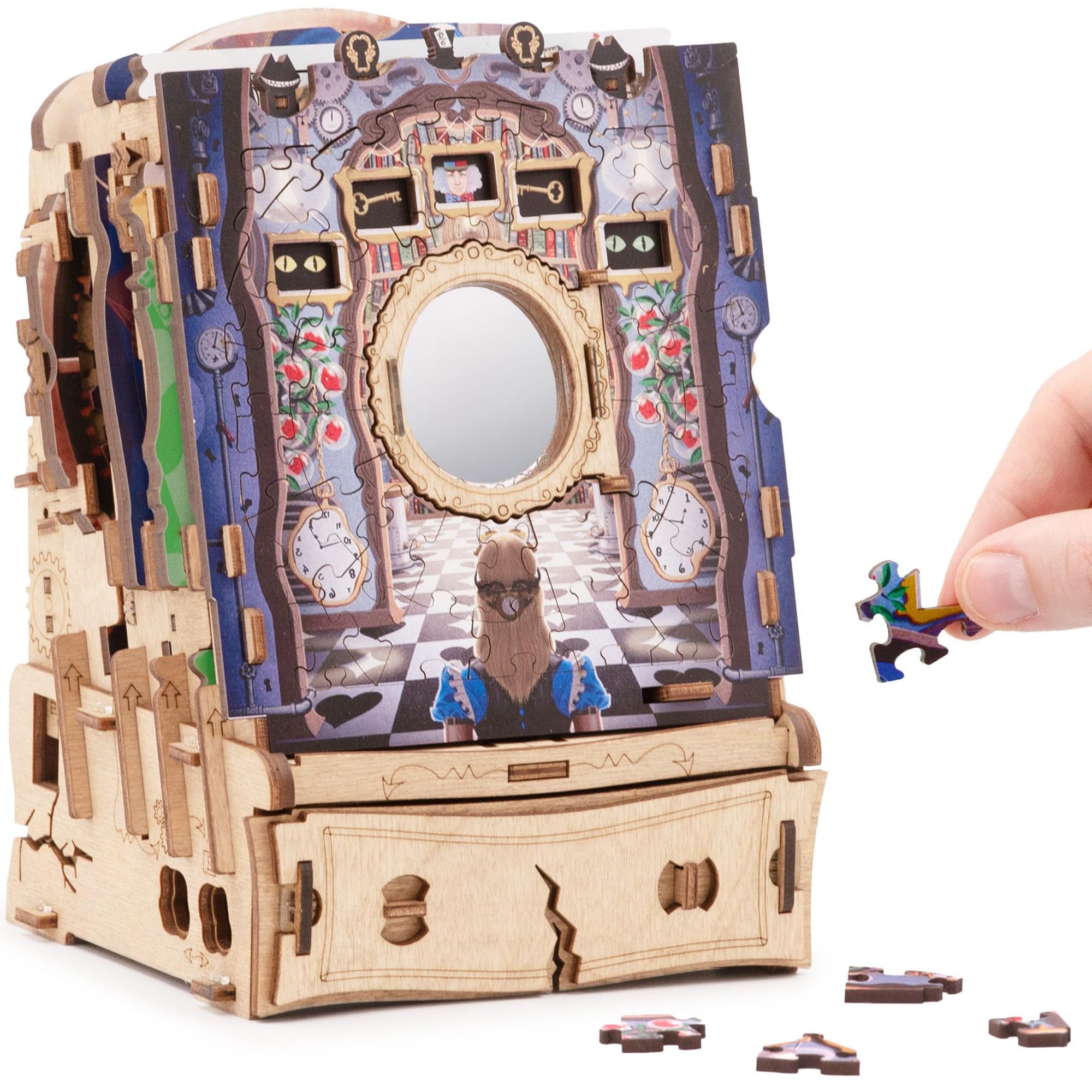 iDventure CluePuzzle The Wonderbox of Alice - Escape-​Room-​Puzzle-​Box mit 180 Teilen ab 10 Jahren