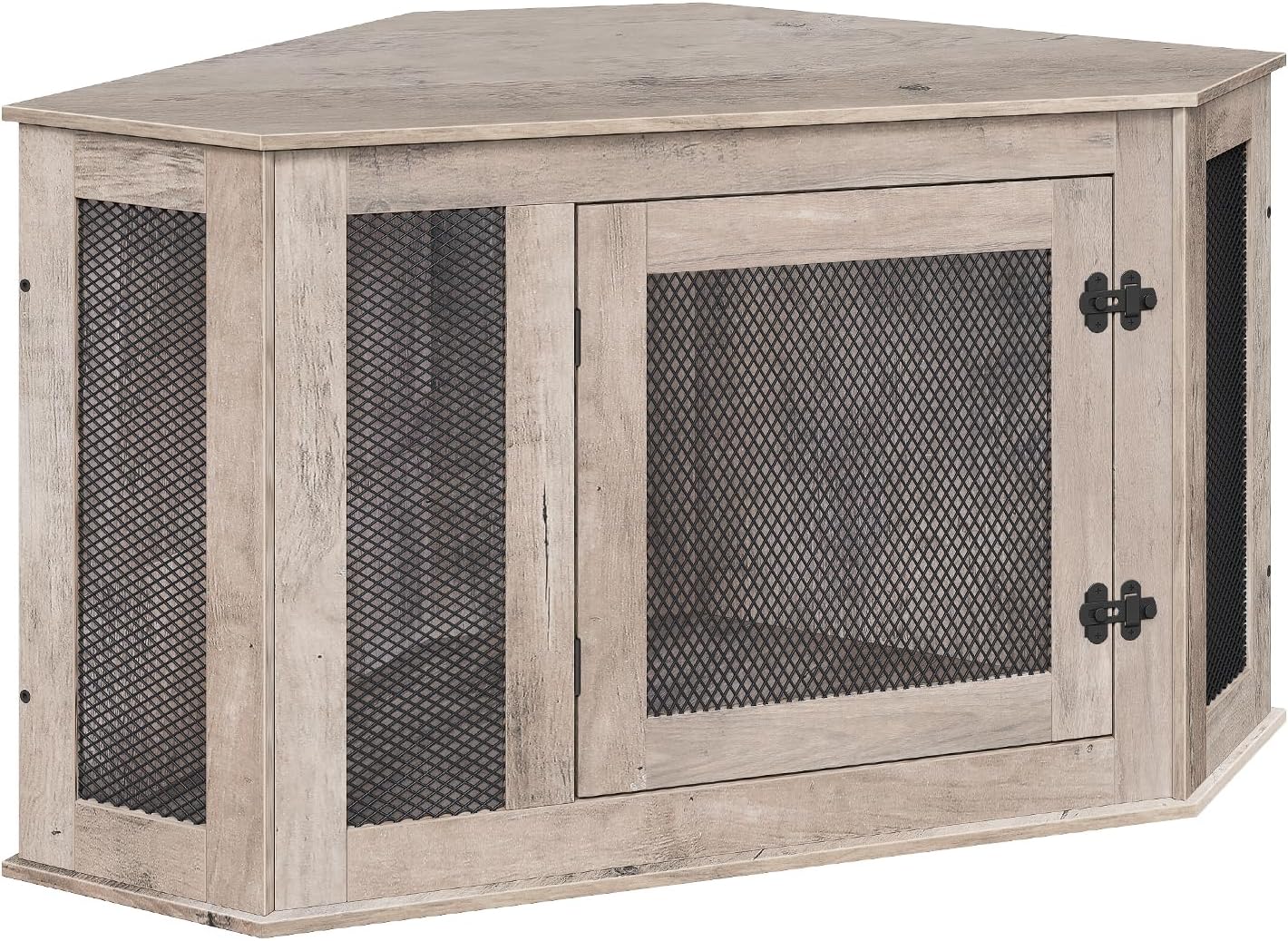 MOOLIVE Large Corner Dog Crate Furniture, Wooden L Shaped