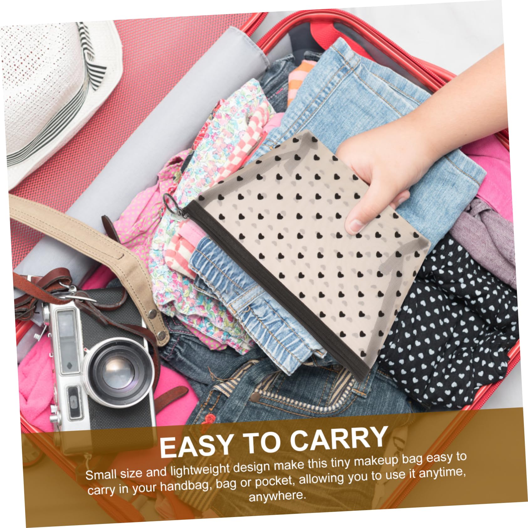 GANAZONO Bolsa de Maquillaje de Malla Forma de para Viaje 6 Piezas Diseño Transparente Organizador de Cosméticos para Mujeres para