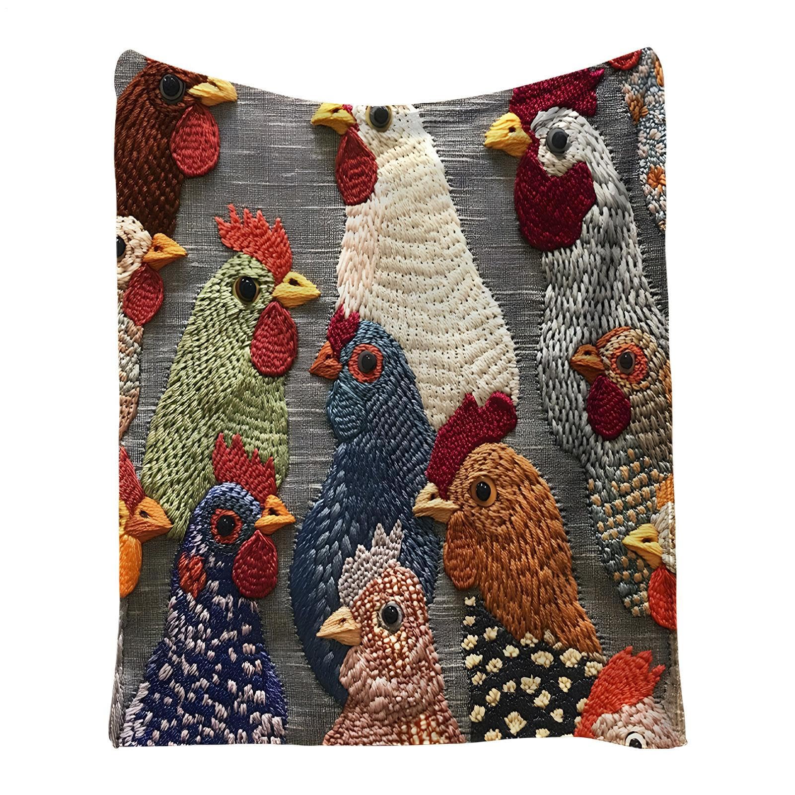 Couverture en peluche motif coq pour des soirées cocooning