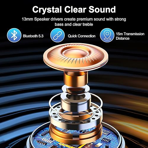 Miniatura 3 de Blackview Auriculares inalámbricos, Airbuds 8, Bluetooth 5.3, cancelación de ruido, IPX7 impermeable, tiempo de reproducción de 56 horas, control