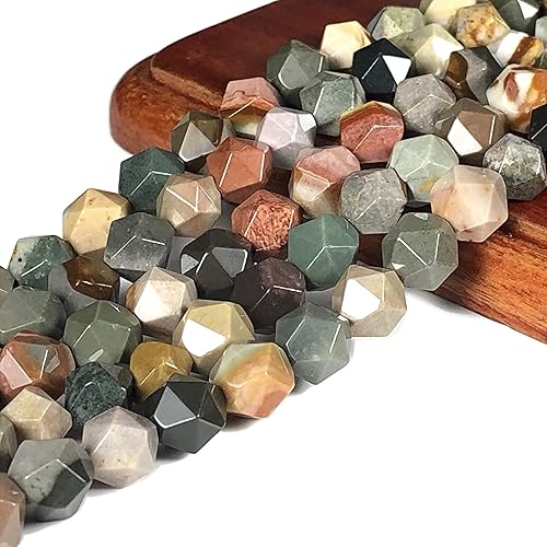 Miniatura 2 de ABCGEMS Cuentas de jaspe policromático de Madagascan también conocido como jaspe de sabana real (uno de los jaspes más raros del mundo), piedra de