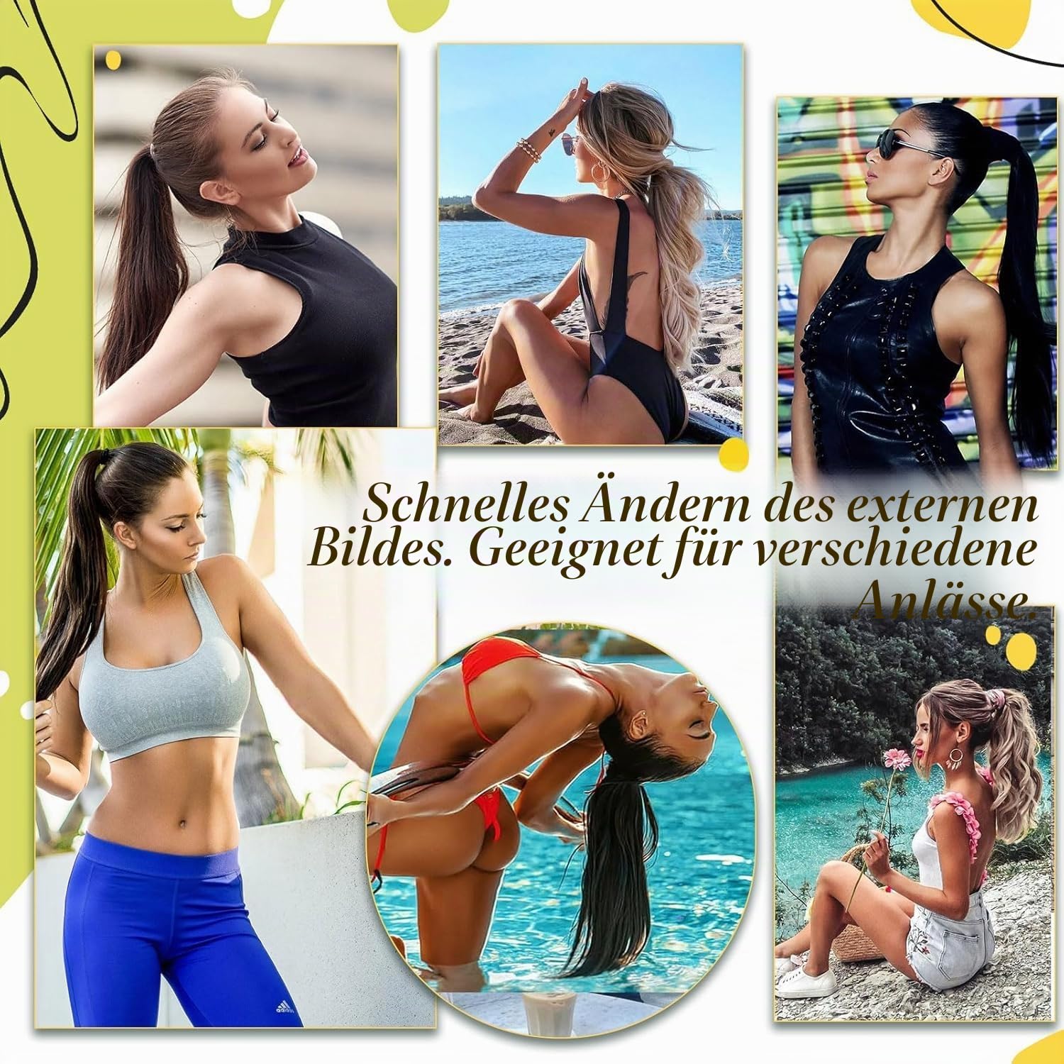 RUNATURE Echthaar Zopf Echte Haare Ponytail Extensions Echthaar Haar Pferdeschwanz Extensions Echthaar