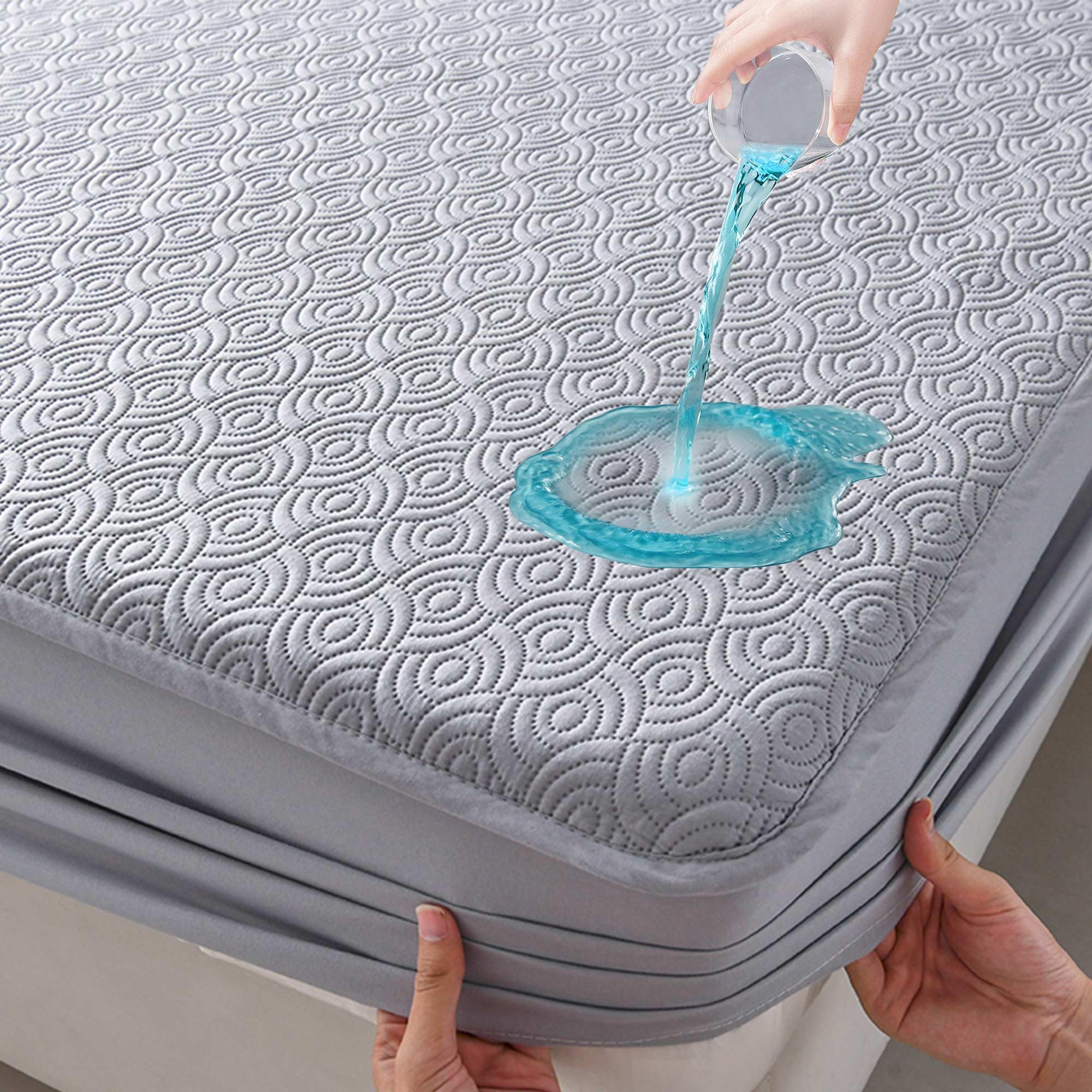 Matratzenschoner 90x200 cm, wasserdichte Matratzenauflage aus Geräuschlosem Material, Matratzentopper Schoner Wasserdicht und Atmungsaktiv, Passend für Matratzen Bis 30cm Dicke