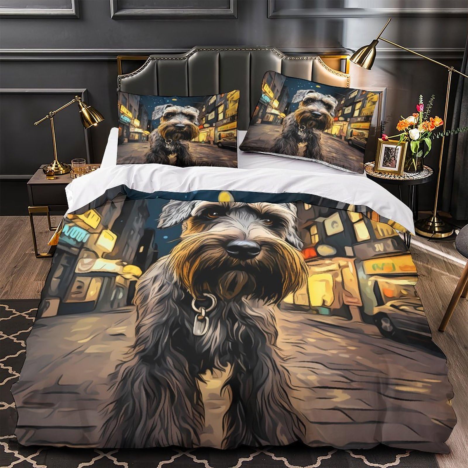 Housse de couette microfibre ultra douce effet 3D de nuit