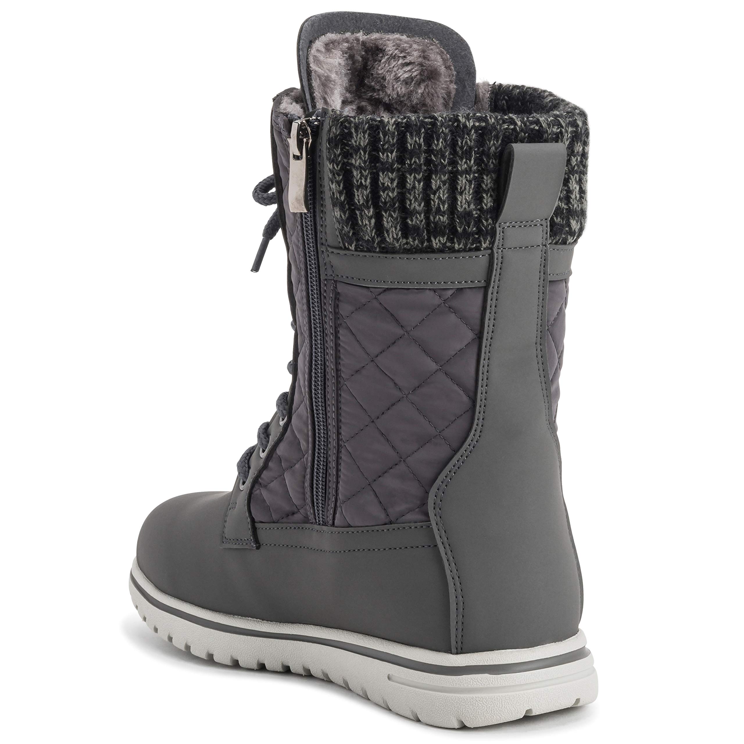 Polar Boot Womens Quilted Short Snow Winter Faux Fur Warm Durable Waterproof Boots - 9 - GRE42 AYC0526