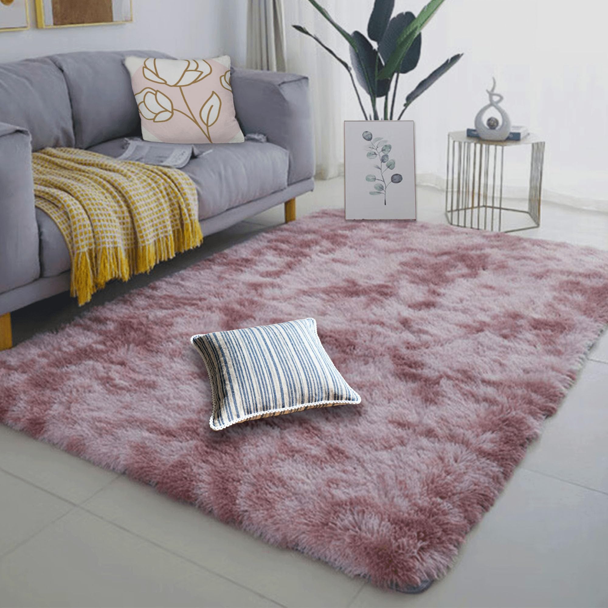 Tapis salon moderne rose pourpre grand format 230x380 de haute qualité