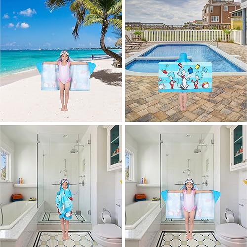 Miniatura 8 de Dr. Seuss Cat In The Hat - Toalla de rizo de algodón suave con capucha para bañopiscinaplaya, 24 x 50 pulgadas, por Franco Kids