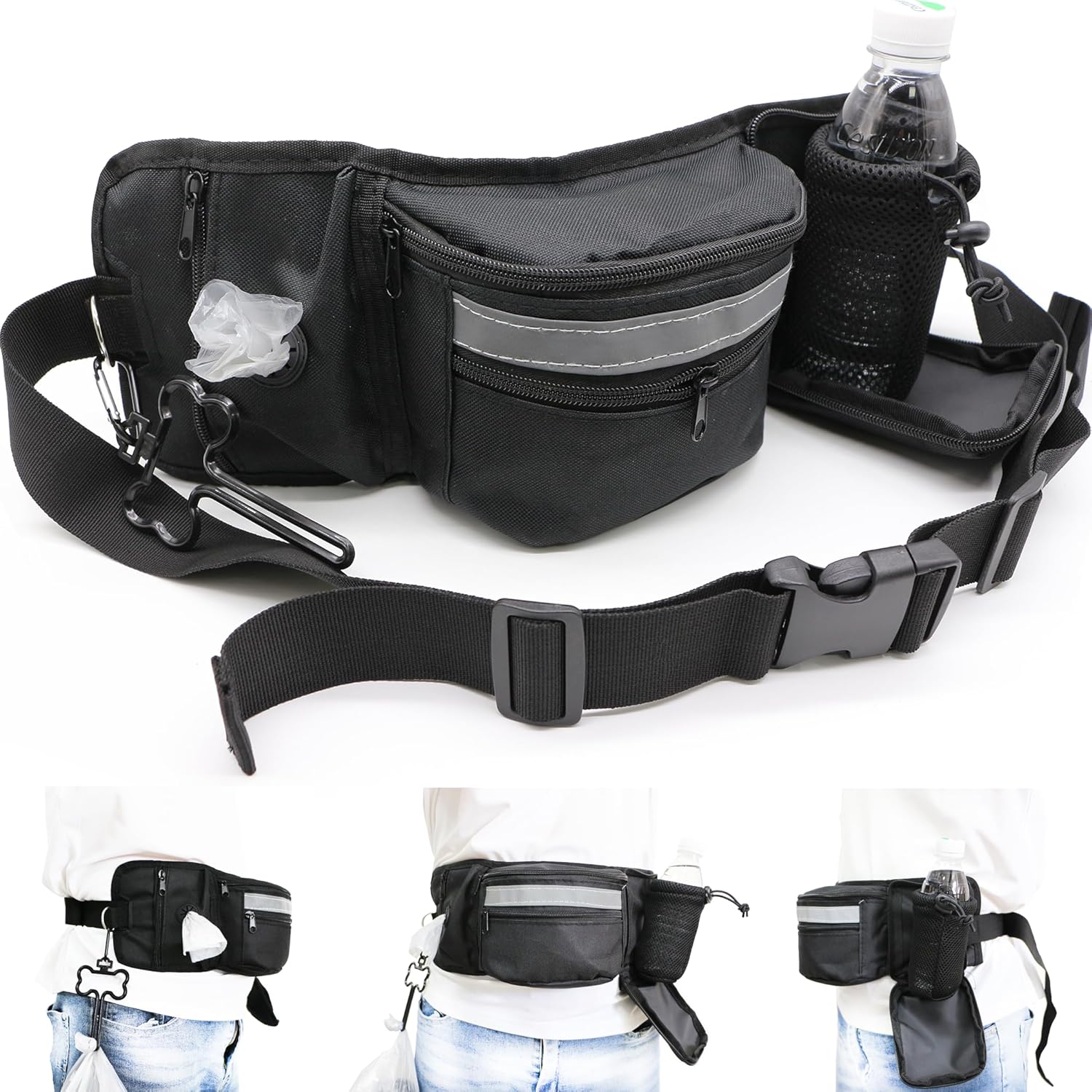Hands-Free Dog Training Fanny Pack with Treats & Poop Bag Holder Hands-Free Dog Training Fanny Pack with Treats & Poop Bag Holder