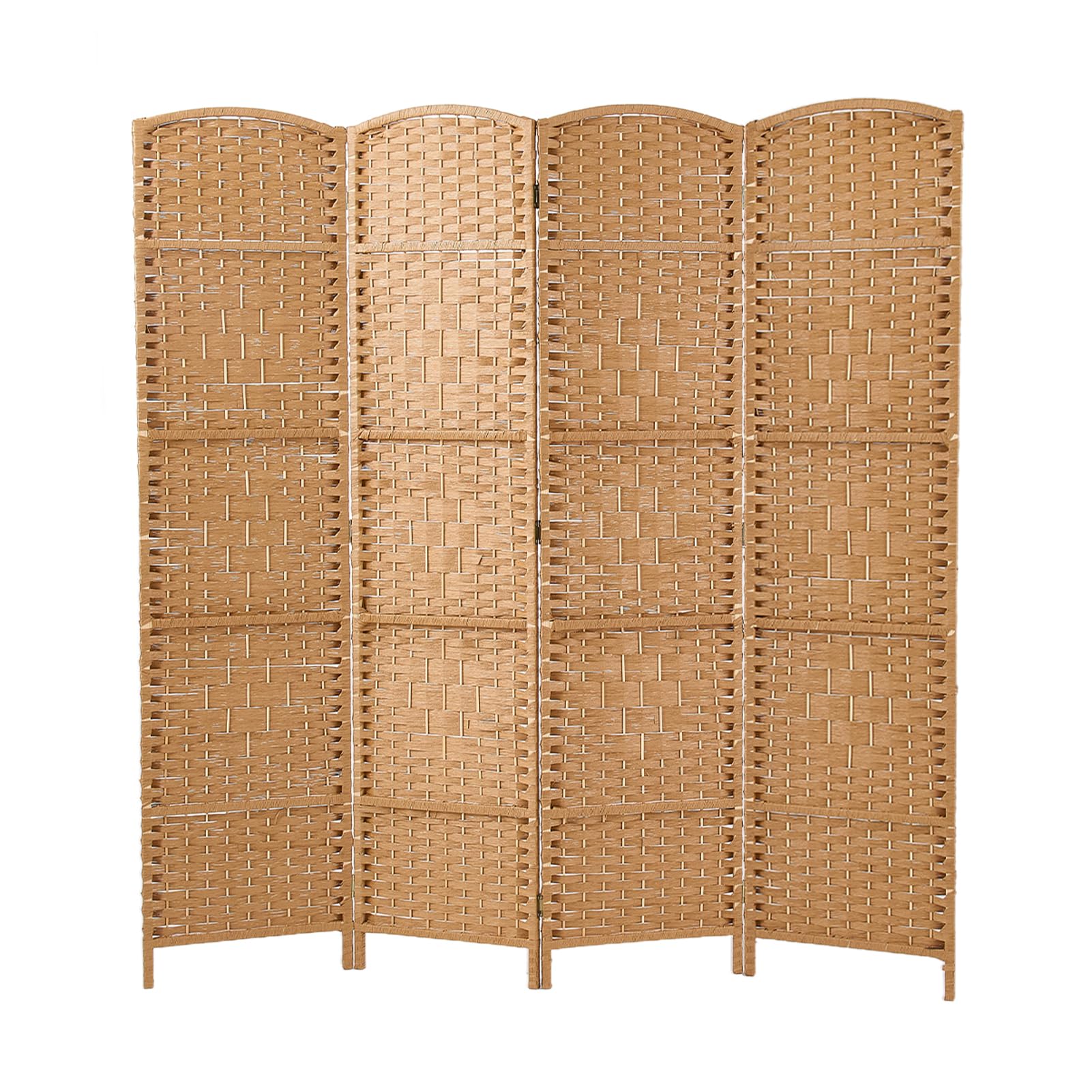 Inmozata Natural 4 Panel Hand Made Wicker Folding Room Divider Living Room Partition Privacy Screen Separator
